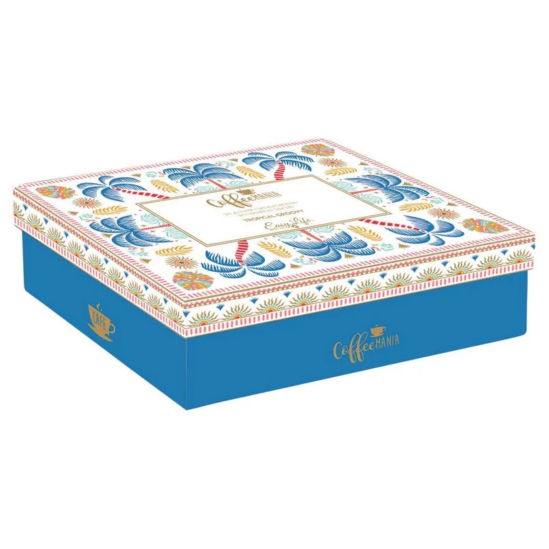 Set 4 bicchierini caffè in porcellana con piattino in bambù