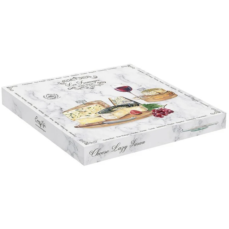 Piatto tagliere girevole in vetro "Les Fromages"