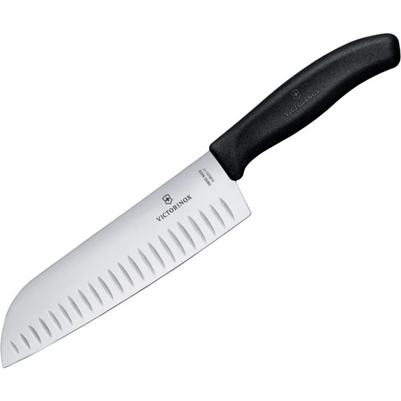 Victorinox Santoku manico nero alveolato blister - Swiss Classic