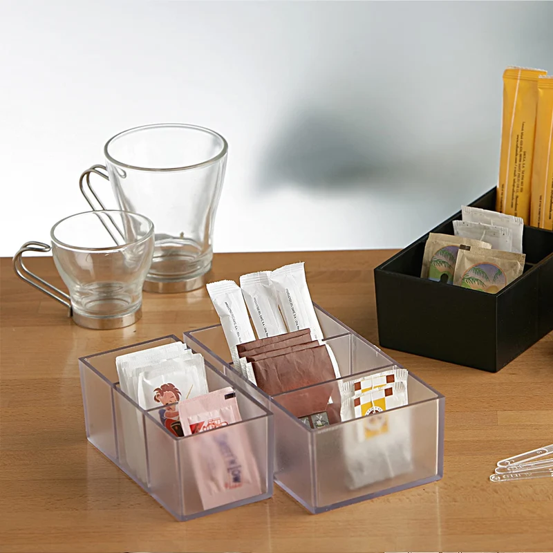 Portabustine plastica cm.13x6 h.5.5 con 3 scomparti piccolo