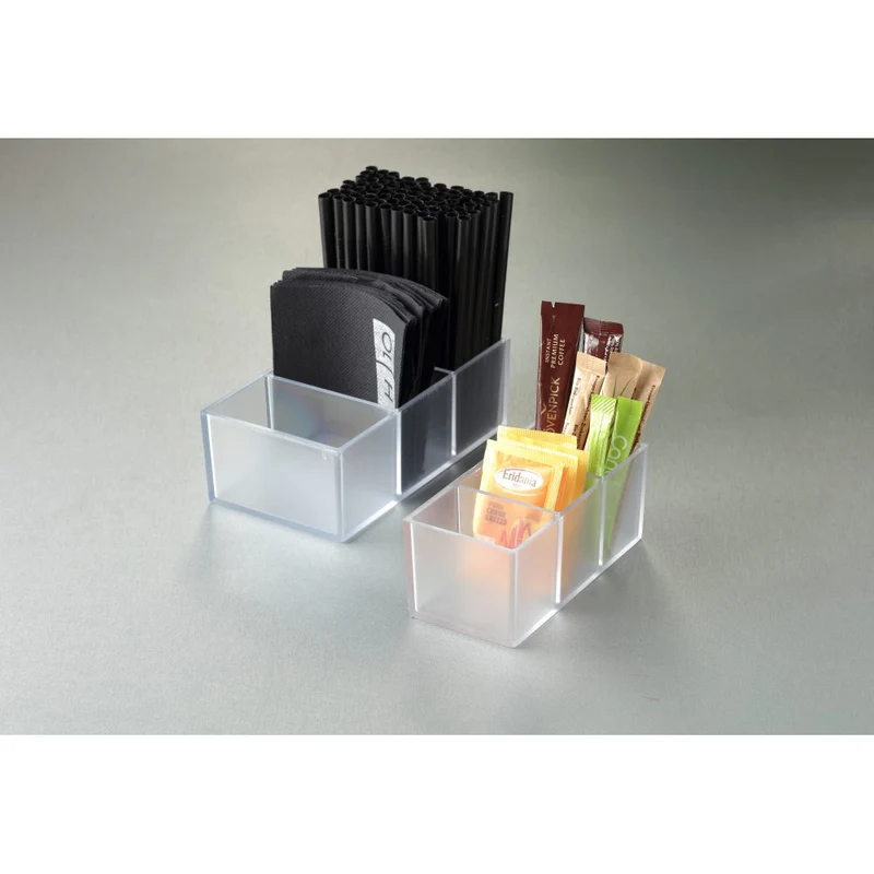 Portabustine plastica cm.13x6 h.5.5 con 3 scomparti piccolo