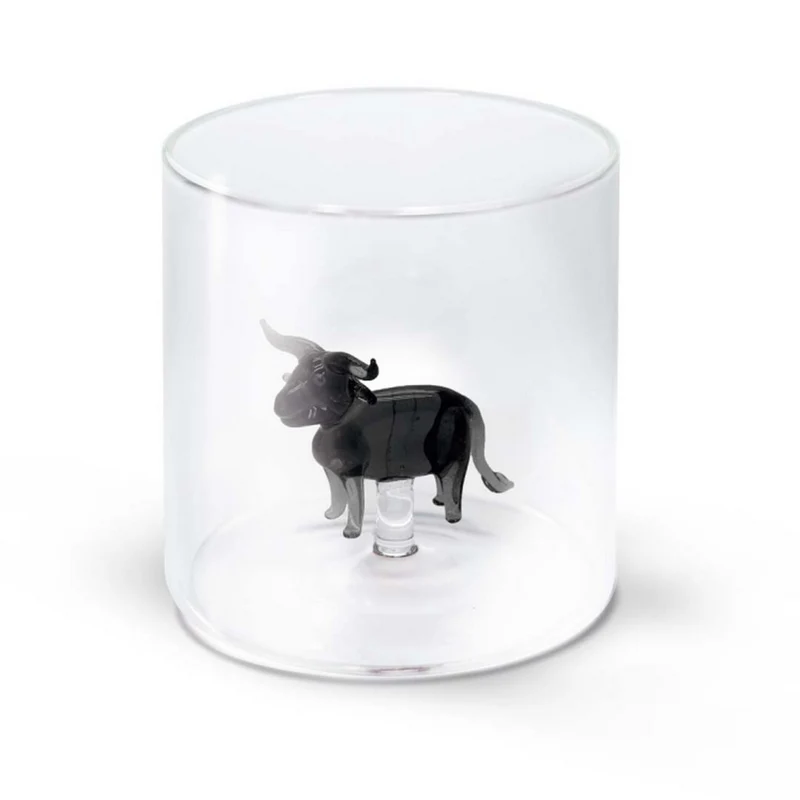 Wd Lifestyle Bicchiere in vetro borosilicato Capacità 250 ml Decoro toro - WD566