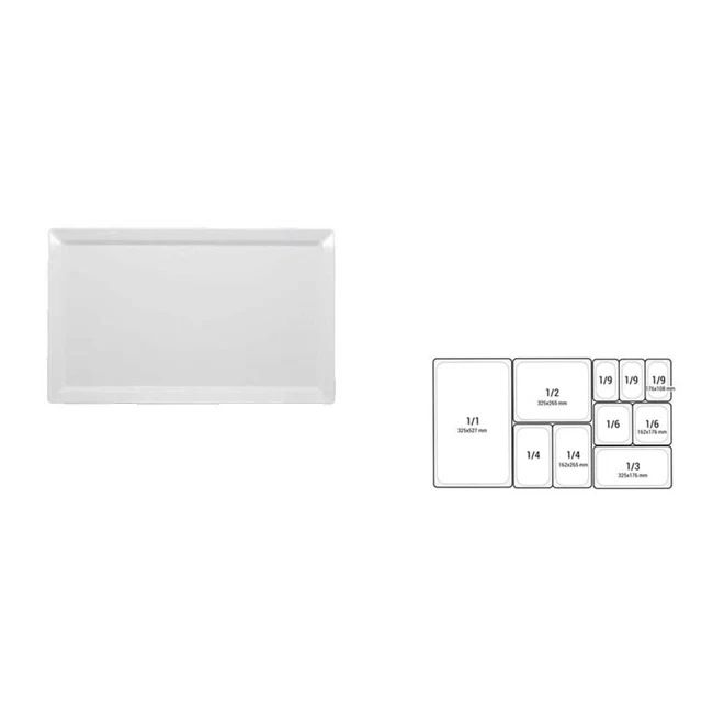 Vassoio melamina cm.53x32.5 gn 1/1 rettangolare bianco