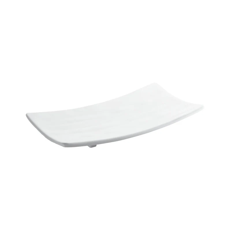 Vassoio melamina cm.22x12 h.3 per sushi bianco ***