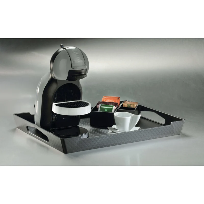 Vassoio plastica diamante capri cm.51x35 h.5 nero