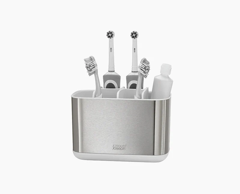 EasyStore™ Porta spazzolini grande in acciaio inossidabile