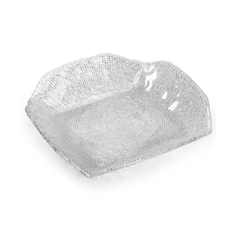 "Diamanté" fruttiera quadrata - 31,531,5 cm - Vetro