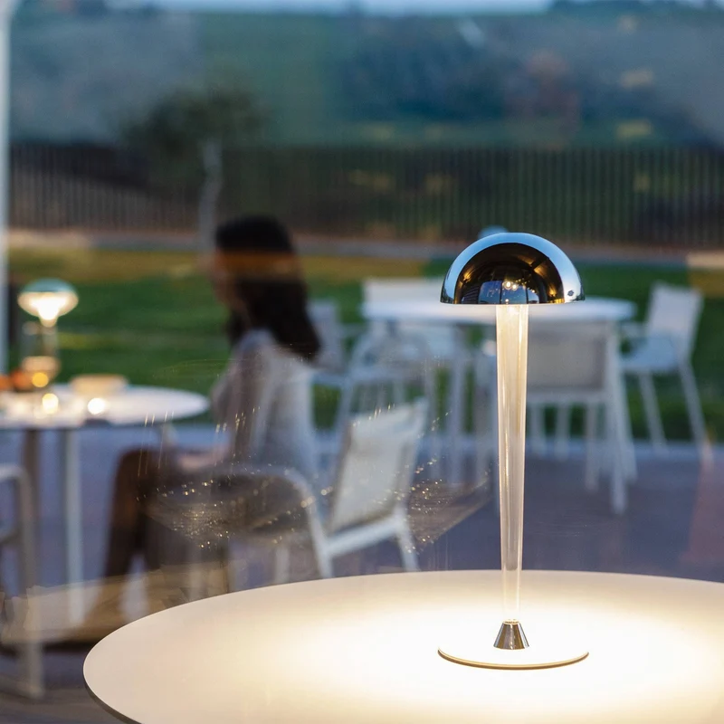 Blackout - Lampada cordless ricaricabile " "Pin Up" - color chrome