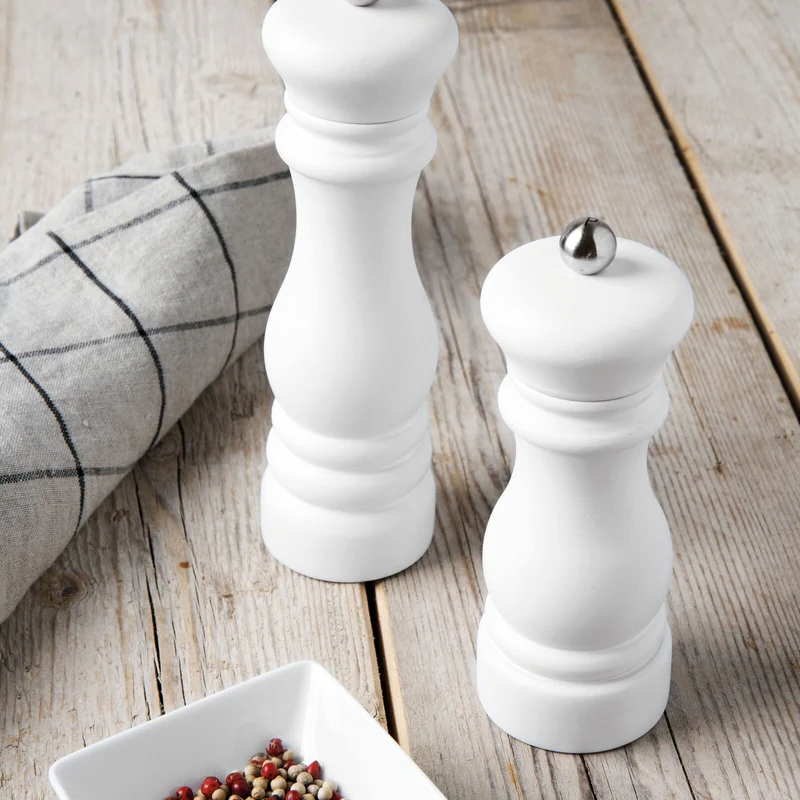 Macinasale - H 11,5 cm / Bianco opaco, Legno