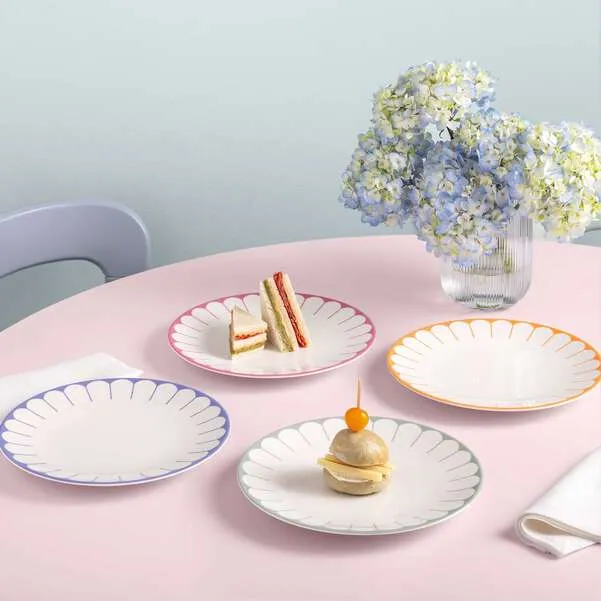 FLEUR Piatto piano - Rosa, Ø26,6 cm, Premium Porcelain