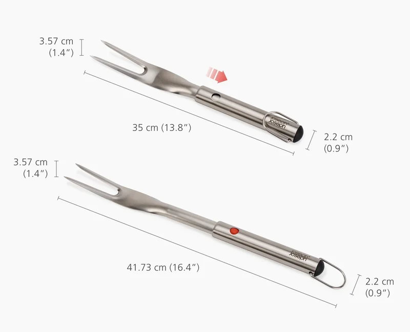 GrillOut™ Forchetta per barbecue - Manico allungabile / acciaio inox
