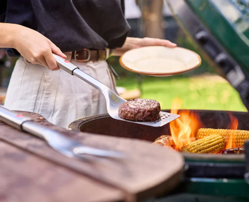 GrillOut - Giratutto per BBQ - manico allungabile acciaio inox