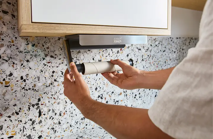 RollGrip - Porta rotolo da cucina sottopiano / Acciaio Inox