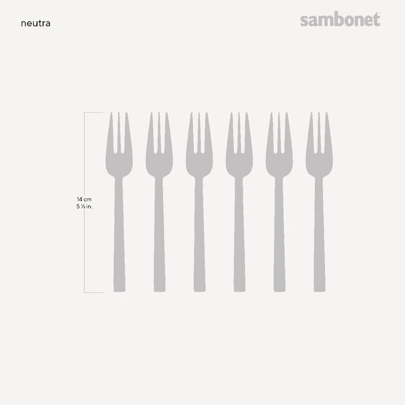 Neutra - set 6 forchettine dolce in acciaio inox