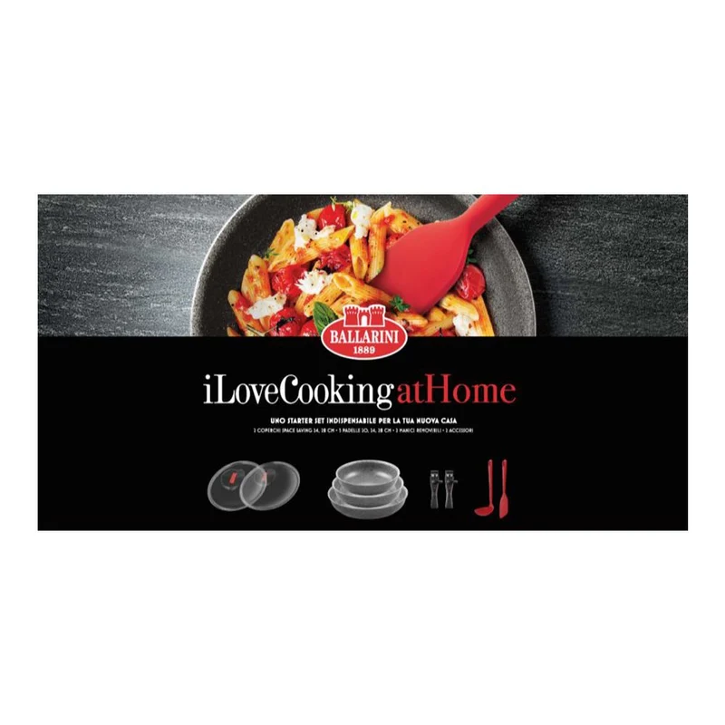Set Pentole con Accessori, 9 pezzi I love Cooking at Home