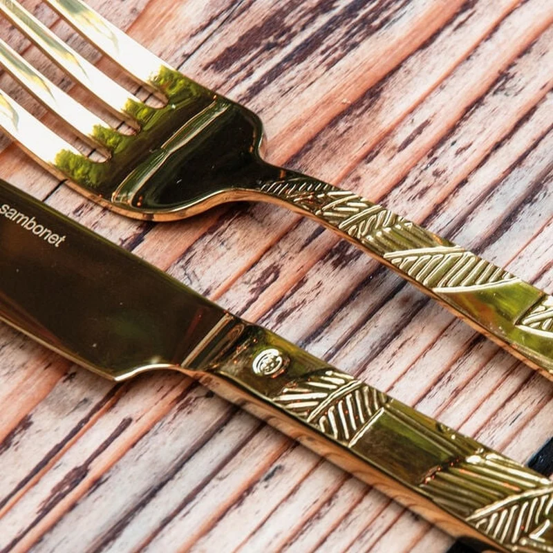 Jungle Servizio tavola 24 posate - mirror PVD Gold