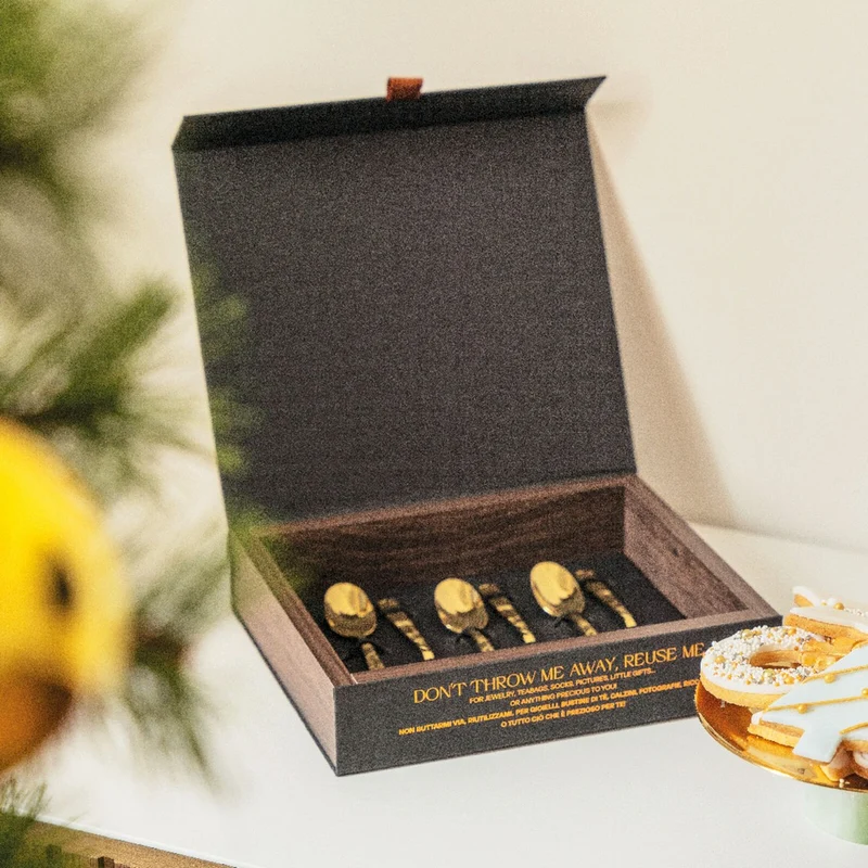 Set 6 Cucchiaini Moka " Jungle " - Pvd Oro