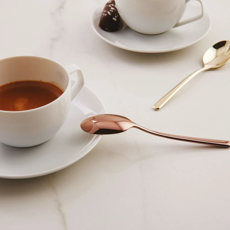 Lenear - Set 6 cucchiaini caffè espresso - in acciaio inox - mirror multicolor