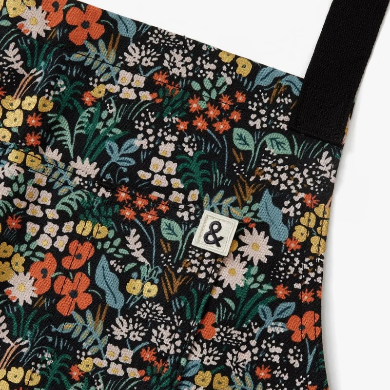 Rifle Paper Co. Meadow Black Crossback Apron