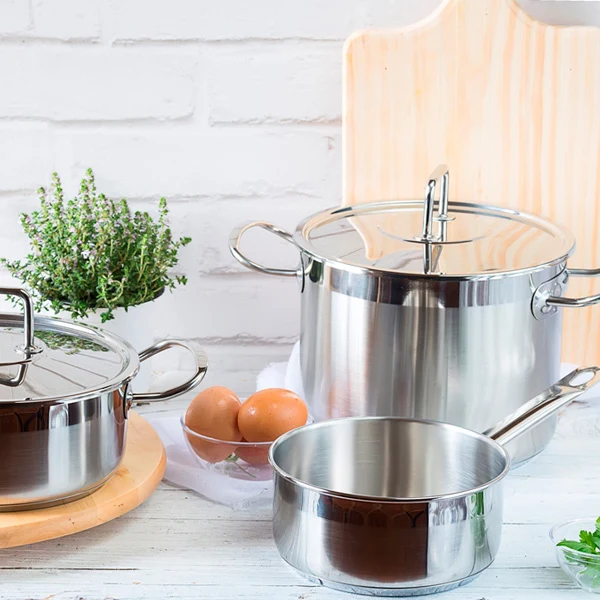 Olla acero inoxidable sin antiadherente con tapa Profesional