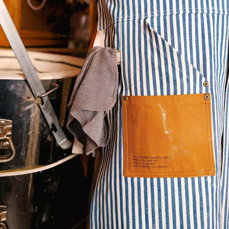 Palm Stripe Maker's Split Leg Apron