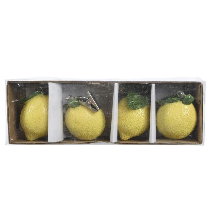 Set 4 fermacarte decorativi a forma di limone