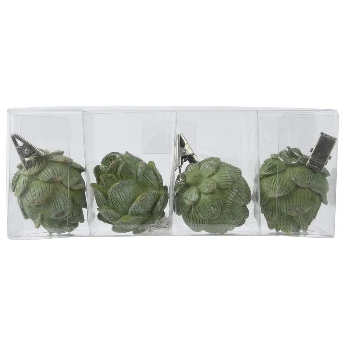 Set 4 fermacarte decorativi a forma di carciofo