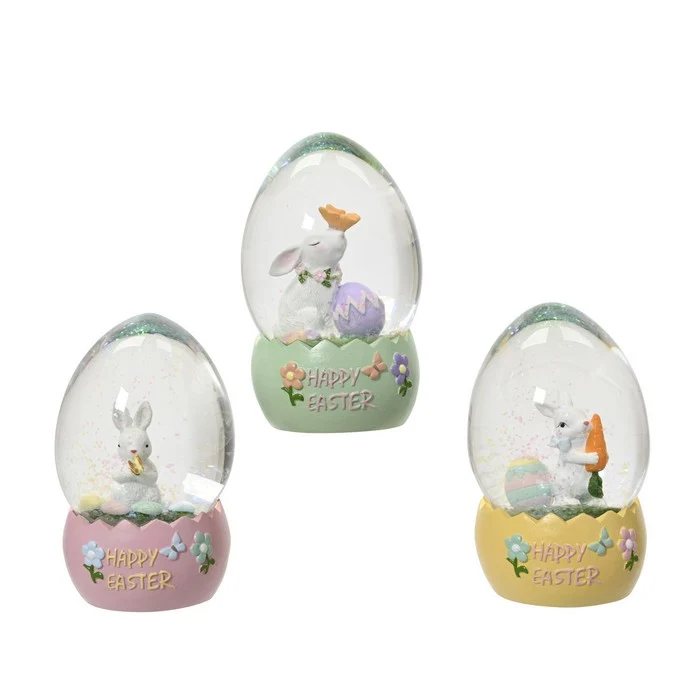 Coniglio in bolla d'acqua decorazione pasquale 10 cm