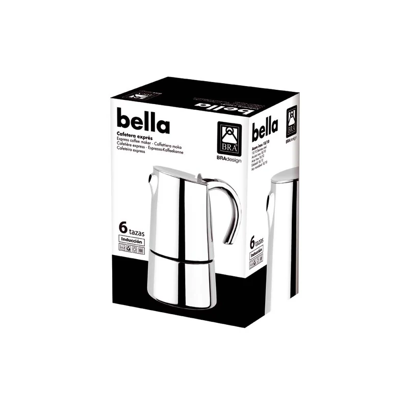 Cafetera Bra Bella de acero inoxidable