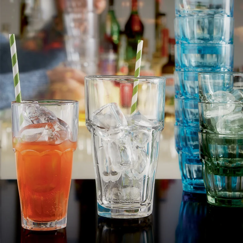 47.8 cl - Rock Bar Bicchiere Bibita in Vetro Temperato - Set 6 Pezzi