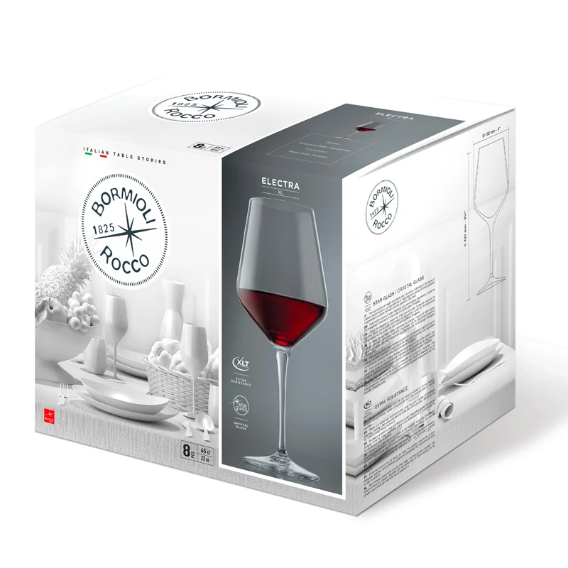 65 cl - Electra Calice Vino Rosso in Vetro - Set 6 Pezzi