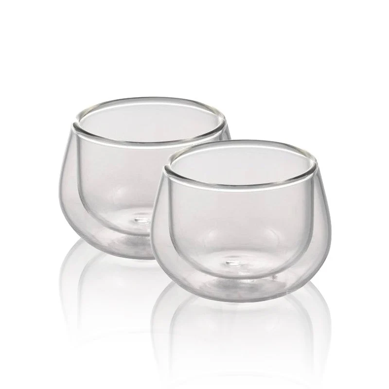 10 cl - Bicchierino Caffé Doppia Parete in Vetro Borosilicato - Set 2 Pezzi