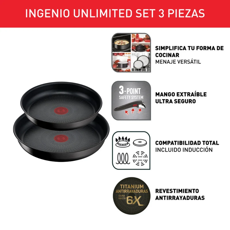 Lote de 2 sartenes Ingenio Unlimited de Tefal