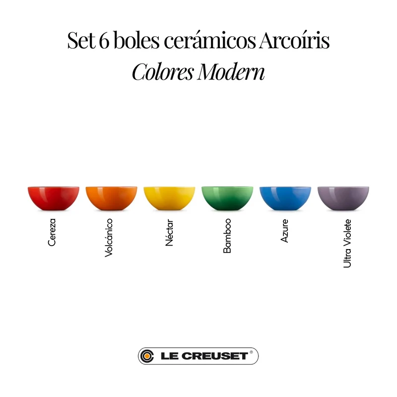 Set 6 boles cerámicos Arcoíris Le Creuset