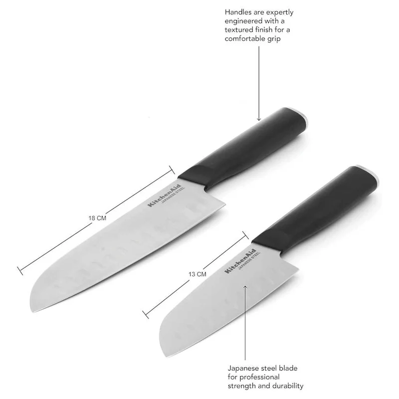 Set 2 cuchillos santoku KitchenAid