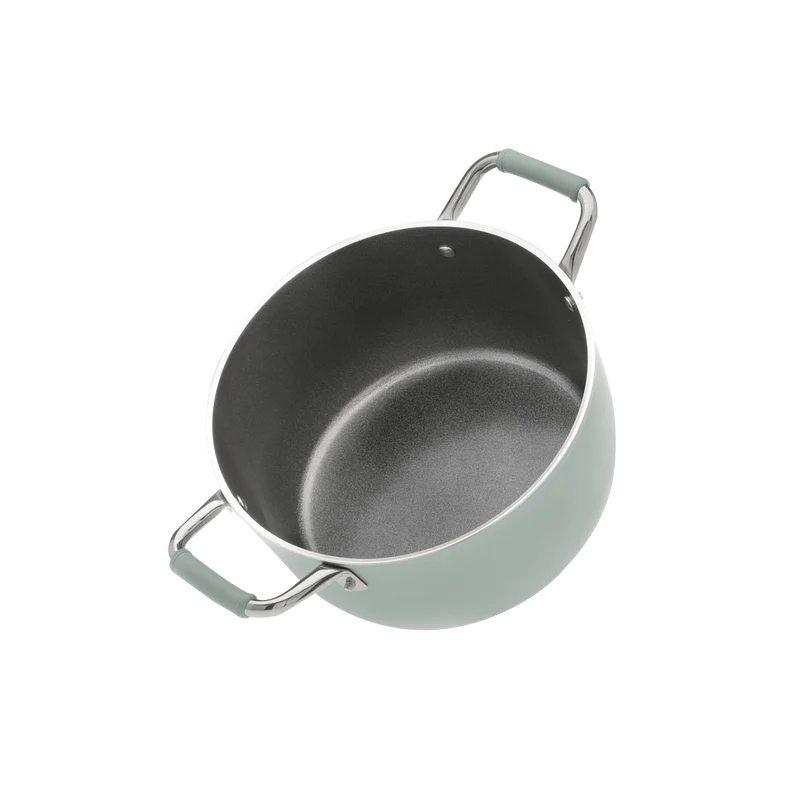 GIOVANNA - Set 1 casseruola 24 cm e 1 padella 28 cm antiaderenti Smeralda con coperchi