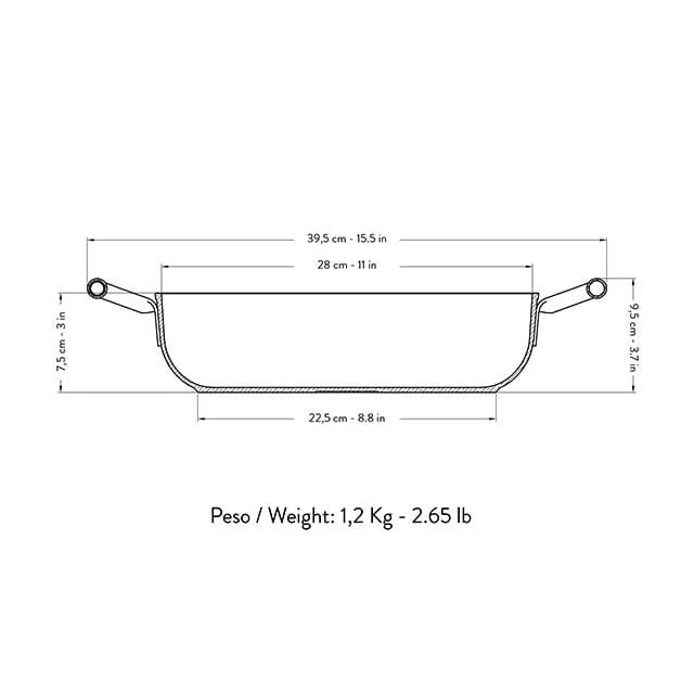 Tegame antiaderente basso 28 cm