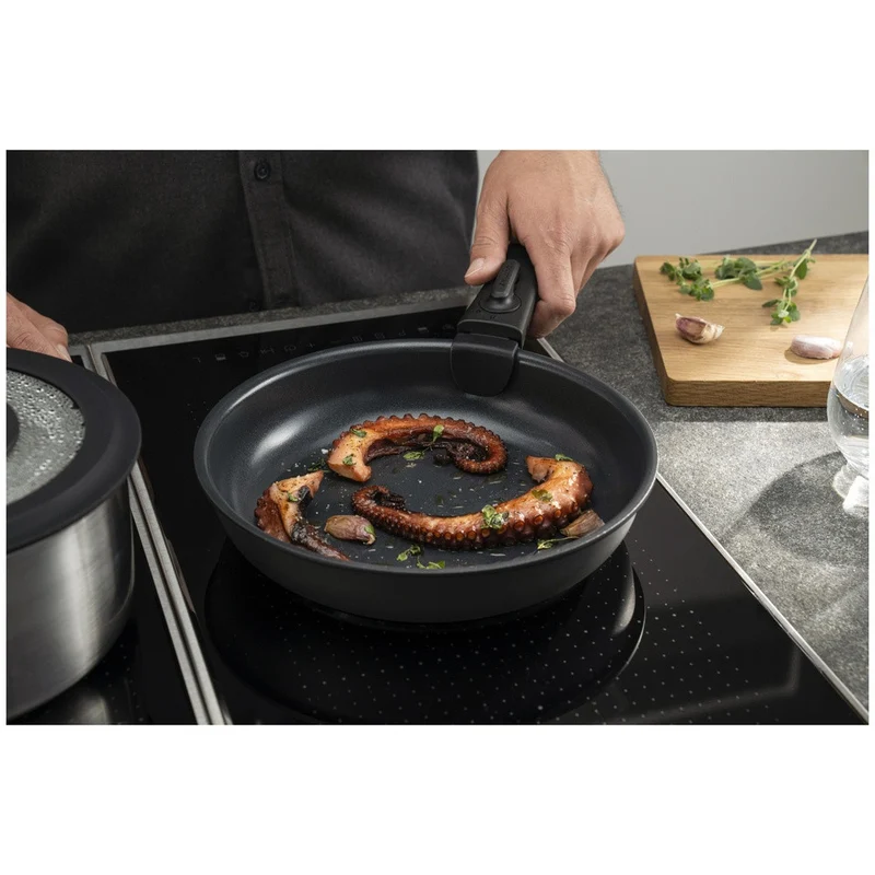 Unlock Ceramic Titanium Set Padelle Impilabili Con Manico Rimovibile In Alluminio - Set 4 Pz