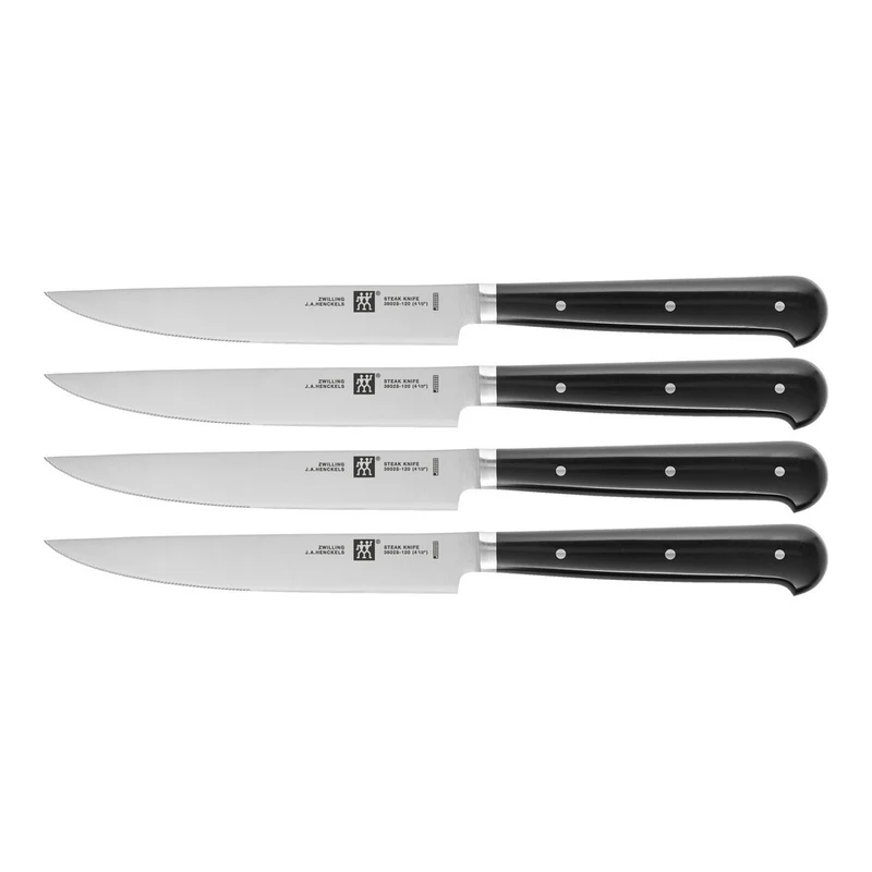 Steak-Set Coltello Bistecca con Lama Seghettata In Acciaio Inox - Set 4 Pz