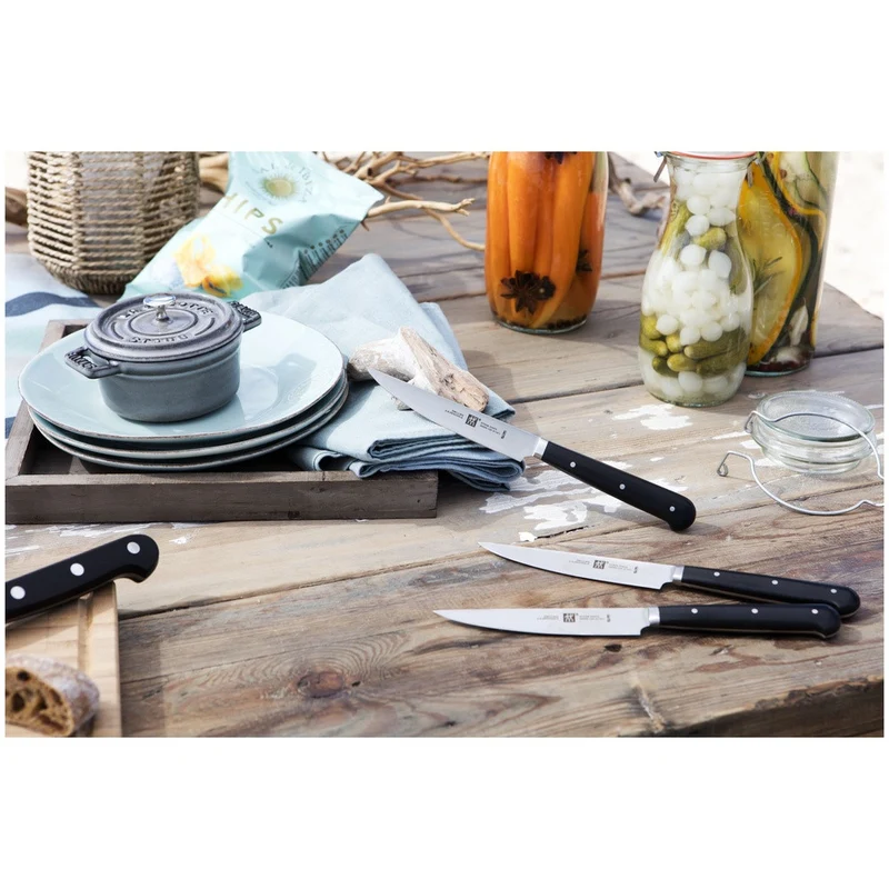 Steak-Set Coltello Bistecca con Lama Seghettata In Acciaio Inox - Set 4 Pz