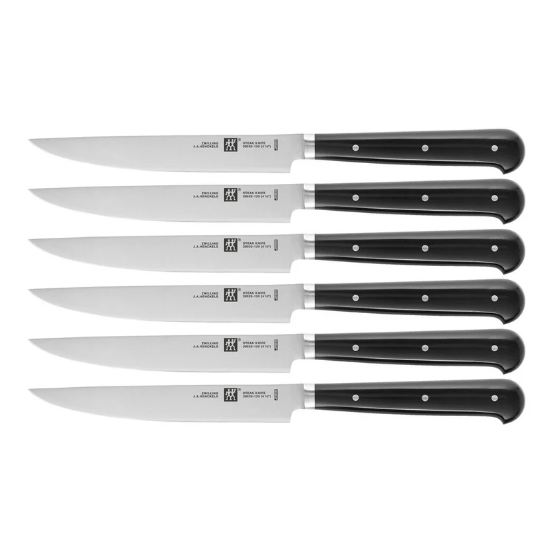 Steak-Set Coltello Bistecca con Lama Rasoio In Acciaio Inox - Set 6 Pz
