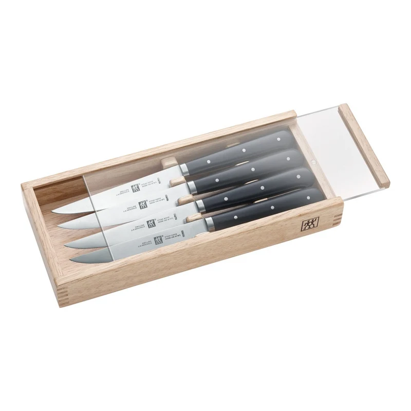 Steak-Set Coltello Bistecca con Lama Rasoio In Acciaio Inox - Set 6 Pz