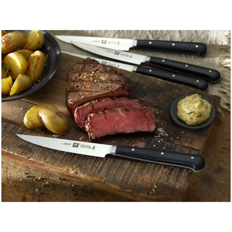 Steak-Set Coltello Bistecca con Lama Rasoio In Acciaio Inox - Set 6 Pz