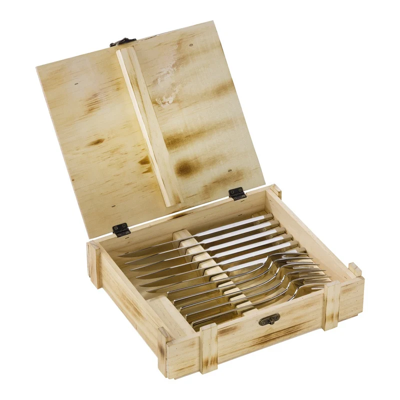 Specials Set Posate Bistecca In Acciaio Inox Con Bauletto Legno
