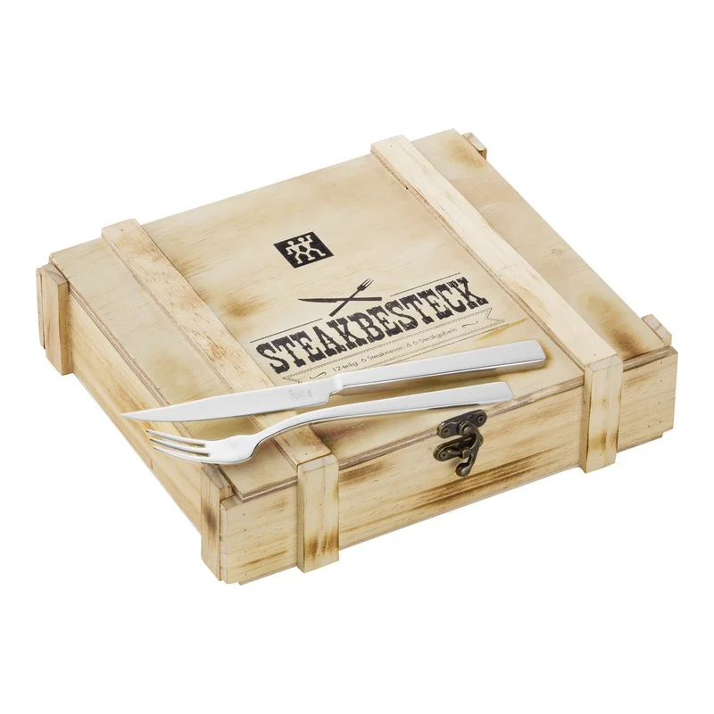 Specials Set Posate Bistecca In Acciaio Inox Con Bauletto Legno