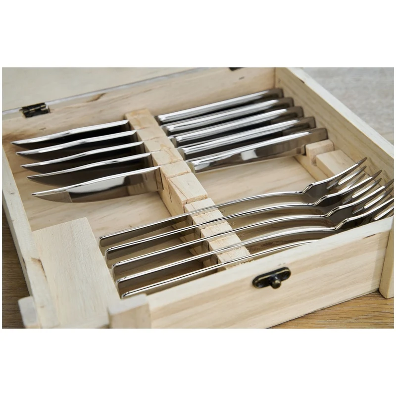 Specials Set Posate Bistecca In Acciaio Inox Con Bauletto Legno