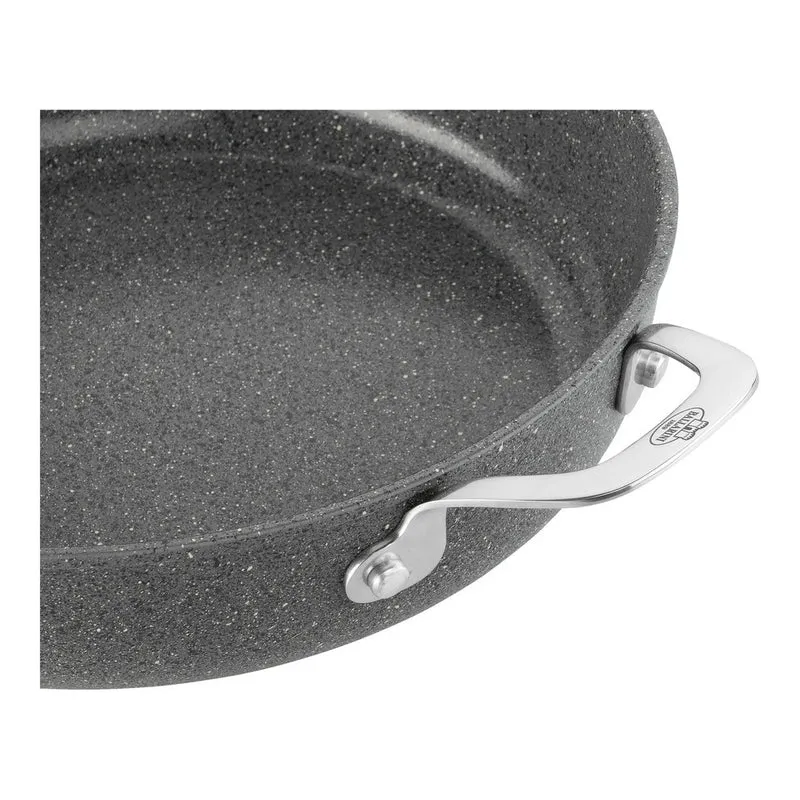 28 cm - Salina Ceramic Tegame Basso Antiaderente Con Coperchio In Alluminio