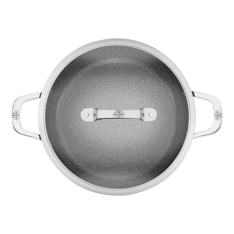 28 cm - Salina Ceramic Tegame Basso Antiaderente Con Coperchio In Alluminio