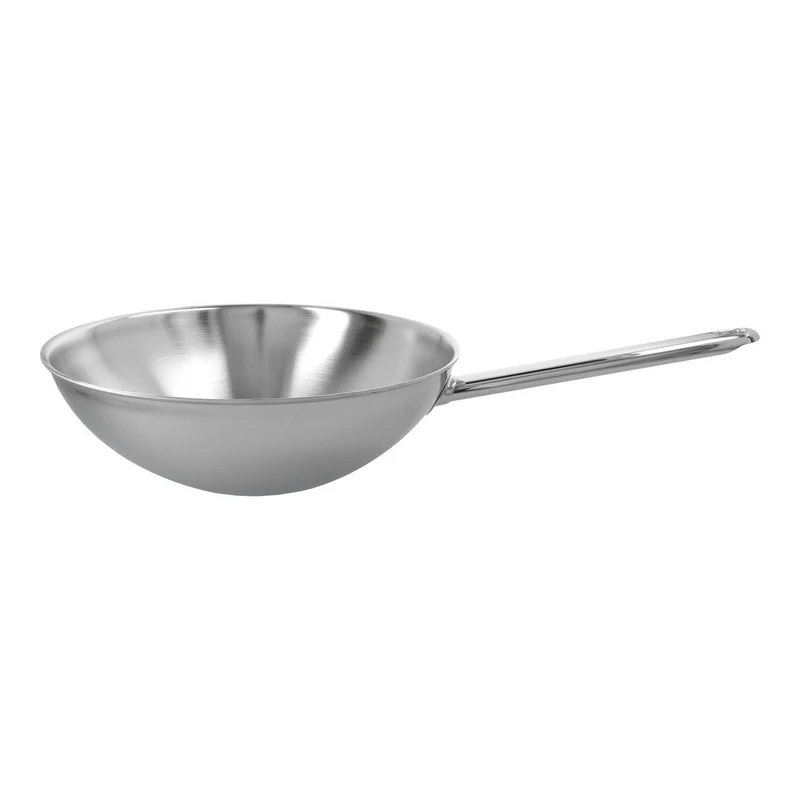 Apollo Wok Fondo Piatto In Acciaio Inox 18/10