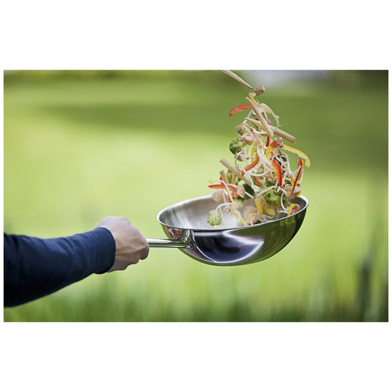 Apollo Wok Fondo Piatto In Acciaio Inox 18/10